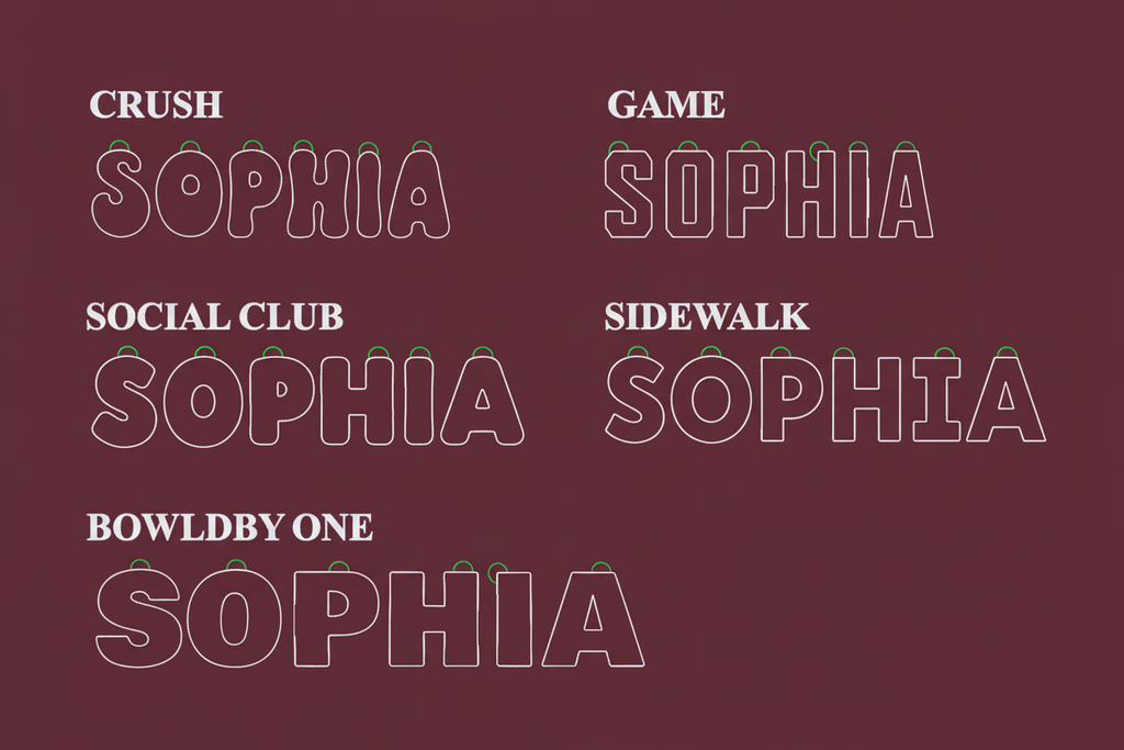 Font Options - Burgundy Background