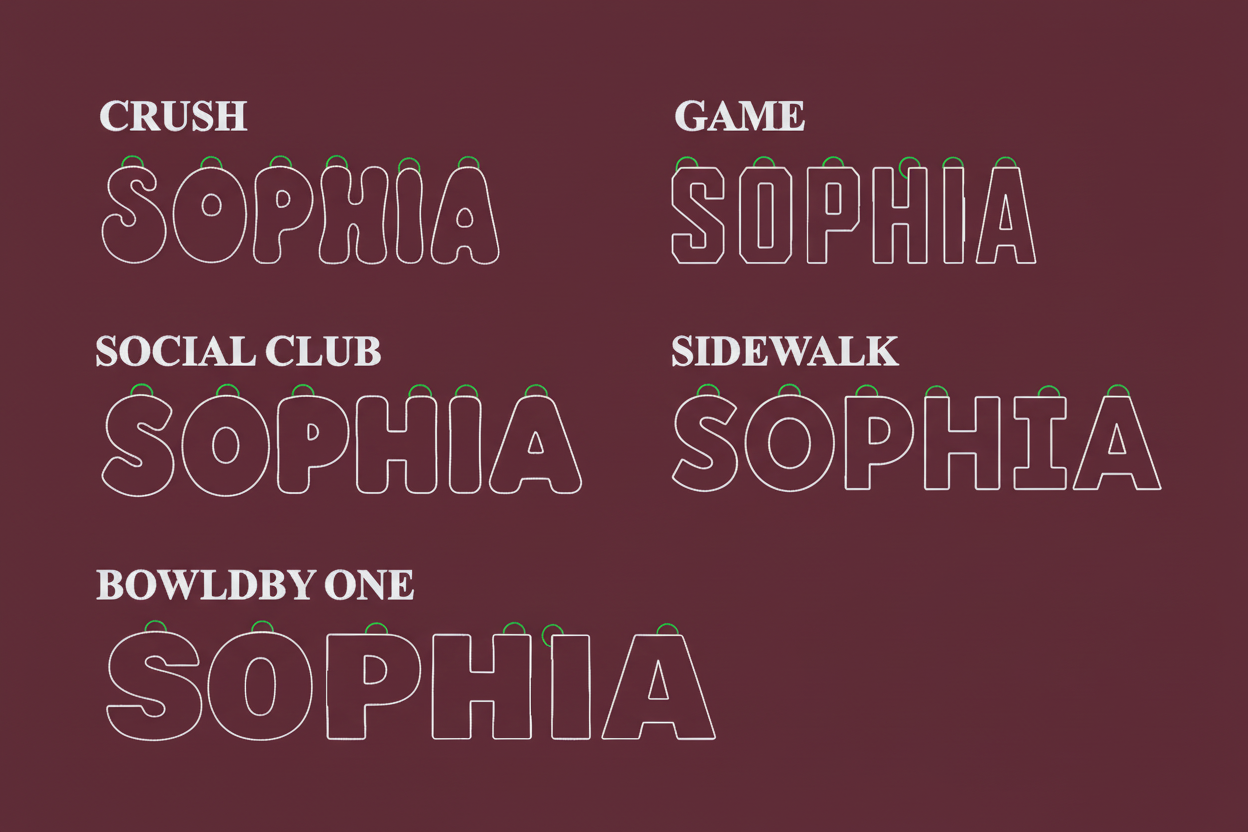 Font Options - Burgundy Background