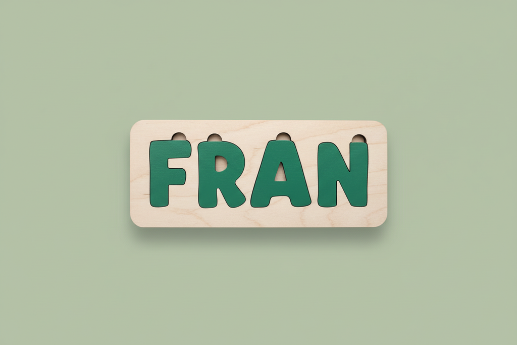 FRAN puzzle - letters in, sage background
