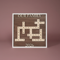 OUR FAMILY Sign - Front, Burgundy
